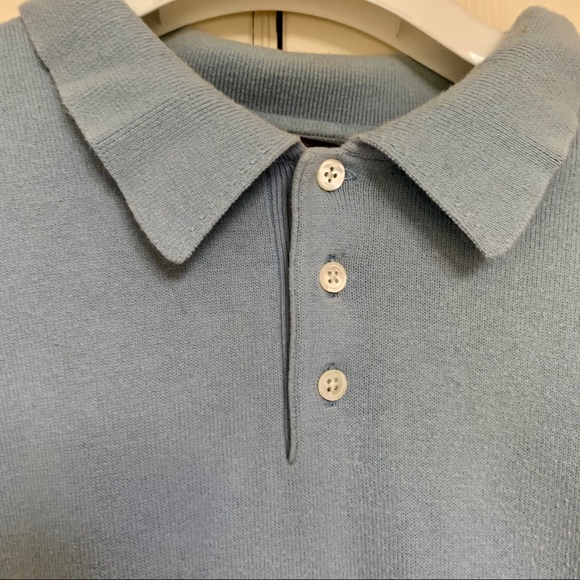 Banana Republic 100% Cotton Baby Blue Polo - Picture 3 of 7